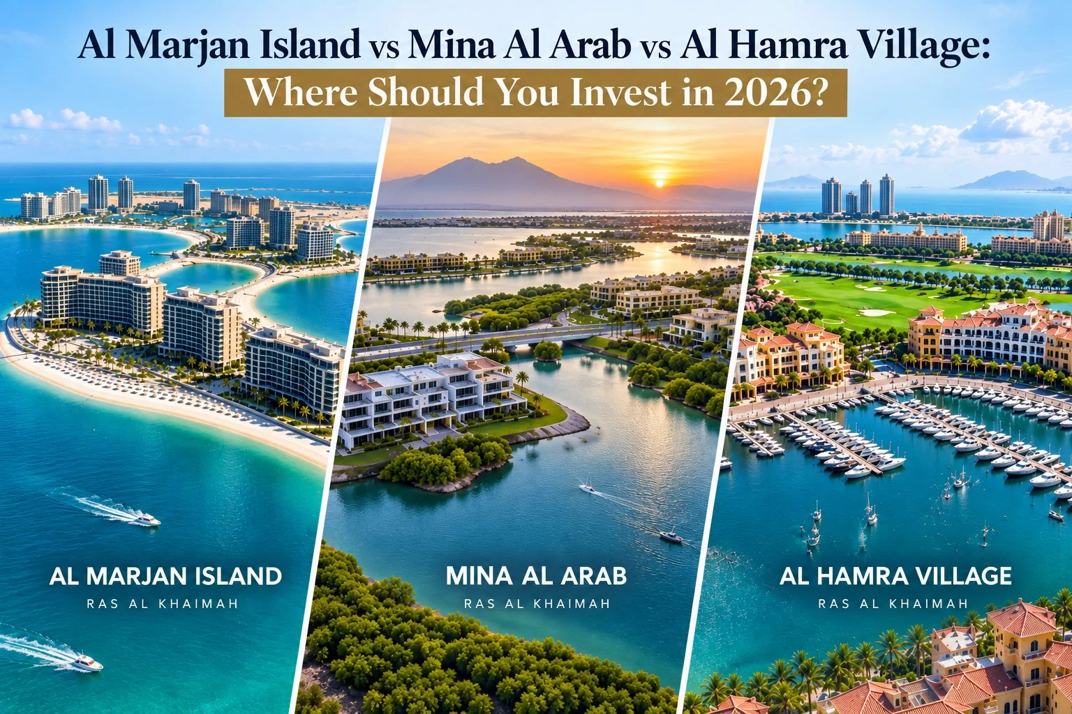 Al Marjan Island vs Mina Al Arab vs Al Hamra Village Where Should You Invest in 2026